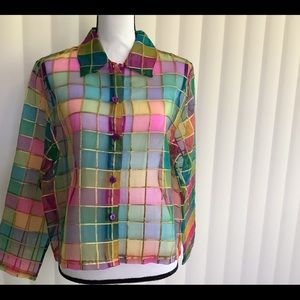 Vintage/Retro 100% silk organza blouse